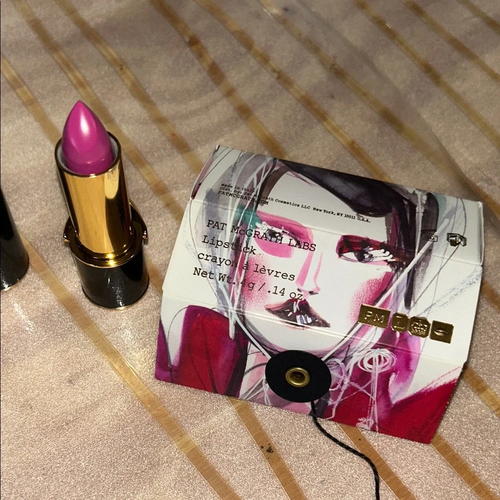 New Pat McGrath Luxe Fuchsia Lipstick Perfect Holiday Mauve Pink!  Gift Ready - Picture 2 of 3